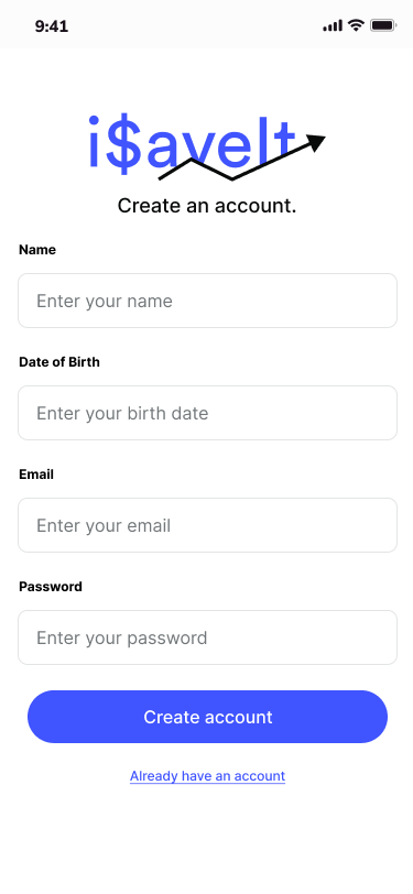 iSaveIt design screen 1